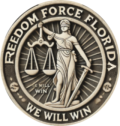 Freedom Force Florida's logo, Florida's premier criminal justice reform organization, fighting for the legislative, judicial, and administrative reform of Florida's criminal justice system
